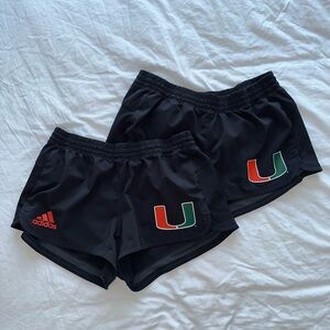 2x Miami Hurricanes NCAA adidas Climalite Running Short Women's Black